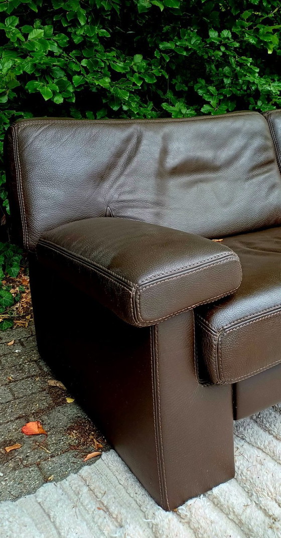 Image 1 of Durlet TESSIN designer sofa, dark brown leather 188cm