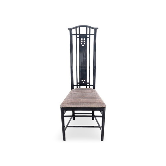 Image 1 of Conjunto original de 3 sillas Giorgetti Umberto Asnago, negras, Italia