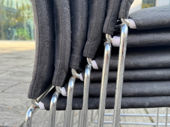6x Jano chairs - Kazuhide Takahama - Simon Gavina – Dining chairs, Textile, Chrome (photo 11 of 17)