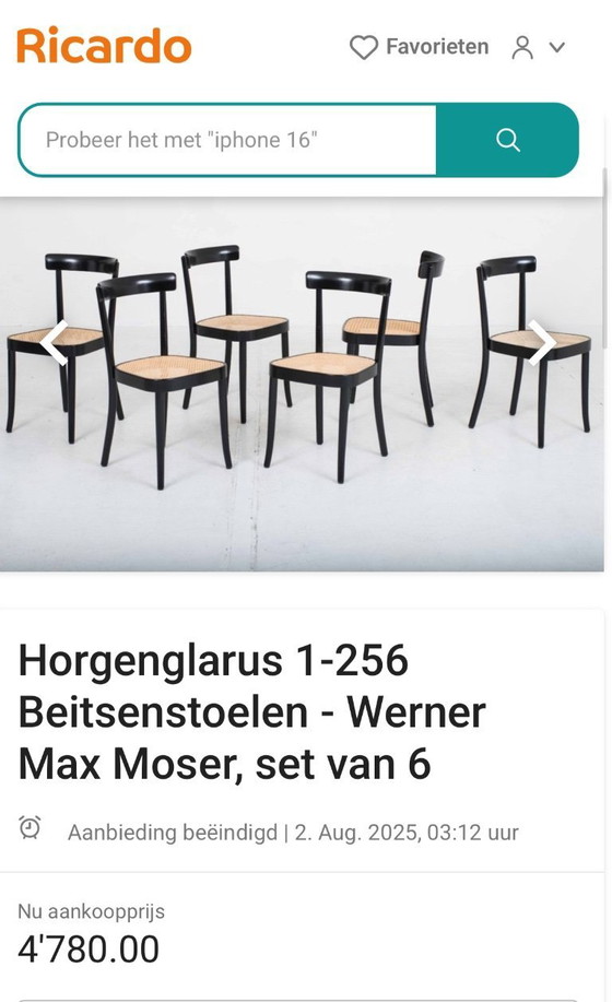 Image 1 of Ensemble de 6 chaises - Horgenglarus - Werner Max Moser
