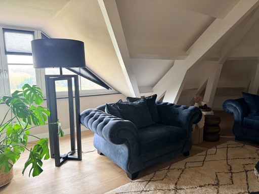 Sofá de 4 plazas y sofá de 1,5 plazas, color petróleo