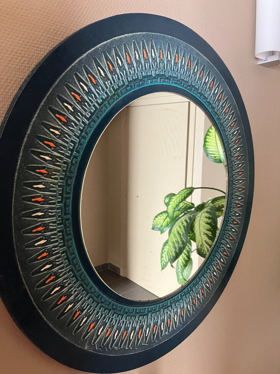 Vintage mirror diameter 74 cm – Glass, Other (photo 4 of 5)