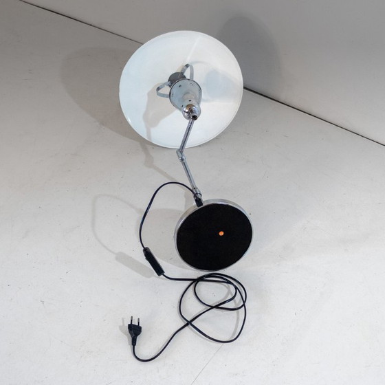 Image 1 of 1x Bauhaus Chromed Desk Lamp with Adjustable Lampshade, Italy 1950s