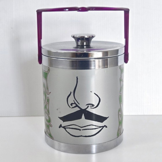 Image 1 of Vintage Peter Max Groovy Psychedelic Pop Ice Bucket uit de jaren 70