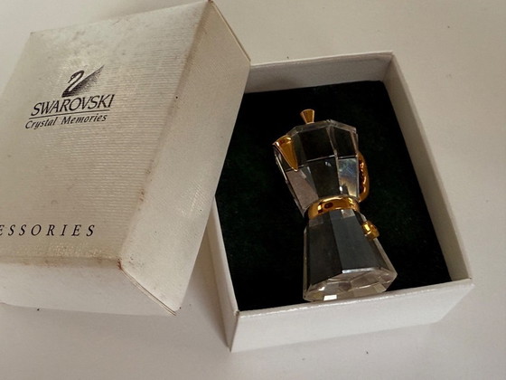 Image 1 of Swarovski miniature italian coffee maker 