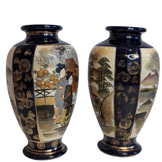 Antike japanische Satsuma Garnitur – Geisha Dekoration (3-teilig) – Lounge-Sets, Ceramic, Gold (photo 4 of 10)