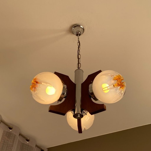 Mazzega chandelier. 1970. Murano glass. Italy.