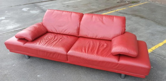 Image 1 of Vintage postmodern Rolf Benz leather sofa