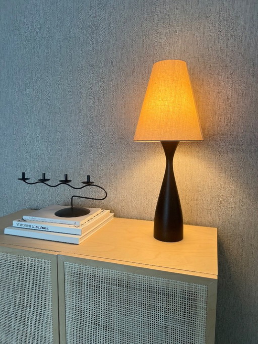 Vintage Ikea Lans table lamp dark wood
