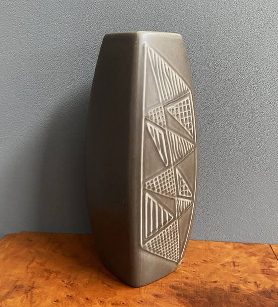 Image 1 of Deense grijze vaas van Holm Sørensen & Svend Aage Jensen, søholm keramiek