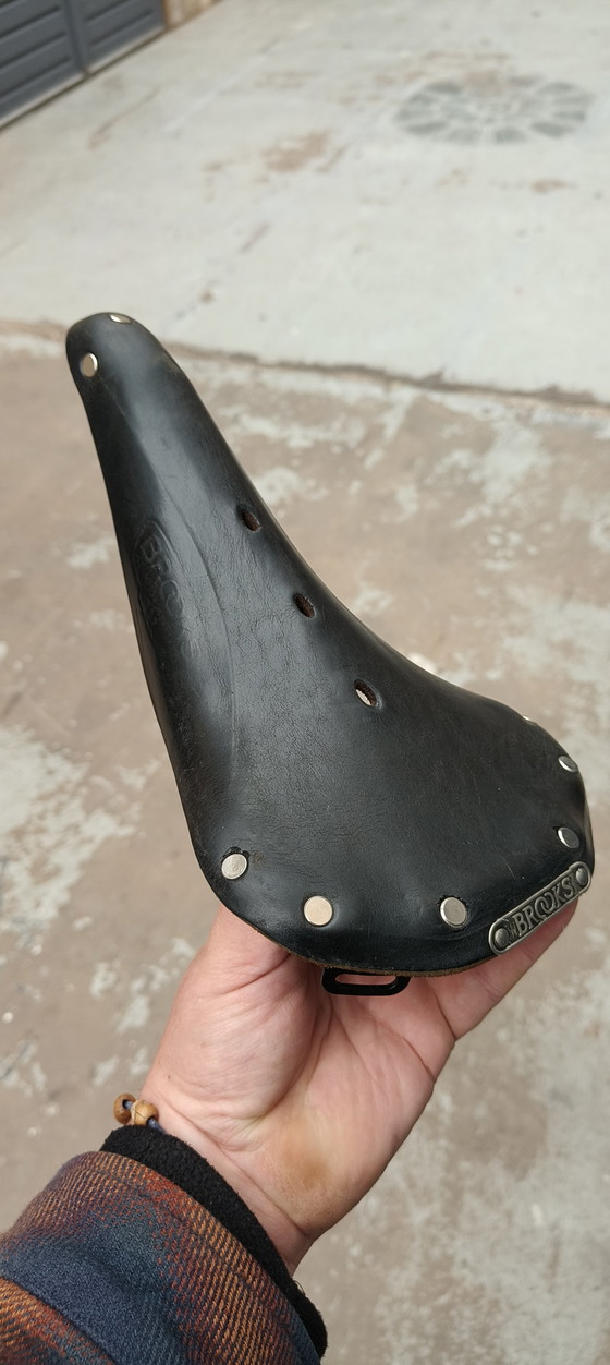 Image 1 of Sella da corsa antica in pelle vintage Brooks B17