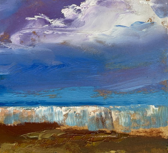 Image 1 of Original Oil Painting Summer Coastal Landscape After the thunderstorm