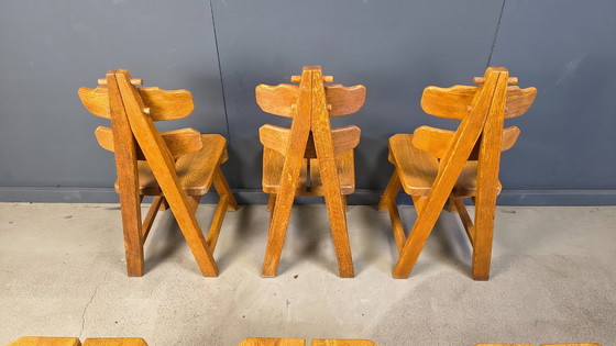 Image 1 of Vintage Spanish brutalist dining chairs, set of 6 - 1960s