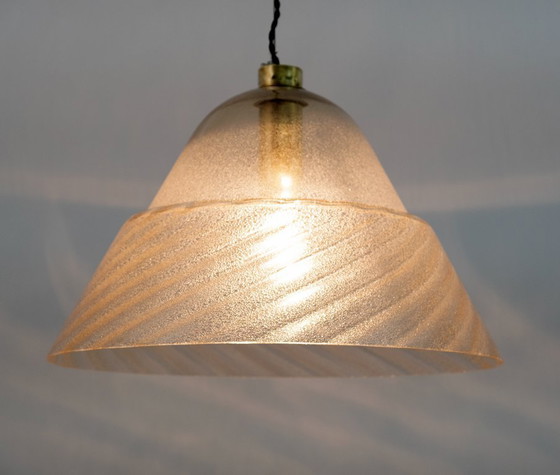Image 1 of Mid Century Moderne Italiaanse Murano Bellen Glazen Hanglamp, 1970