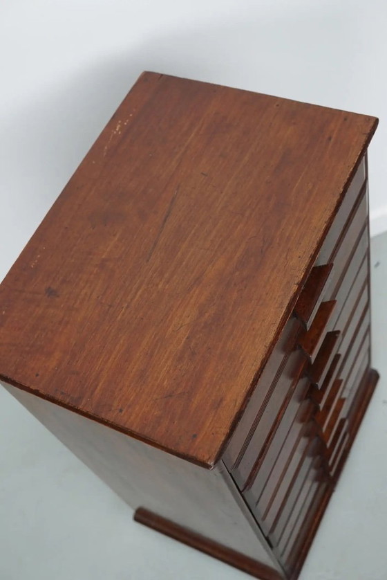 Image 1 of French Art Deco Mahogany Apothecary/Filing Cabinet, Circa 1920