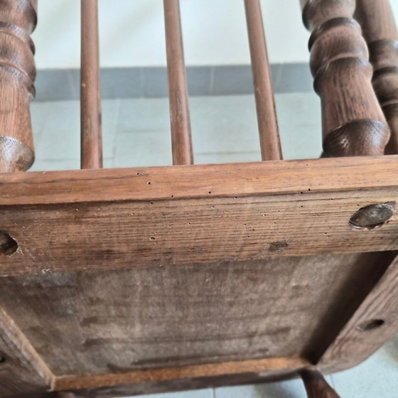 Image 1 of PAAR VINTAGE BRUTALISTISCHE EIKEN FAUTEUILS UIT DE JAREN 70 MET SPOELEN UIT DE JAREN 70