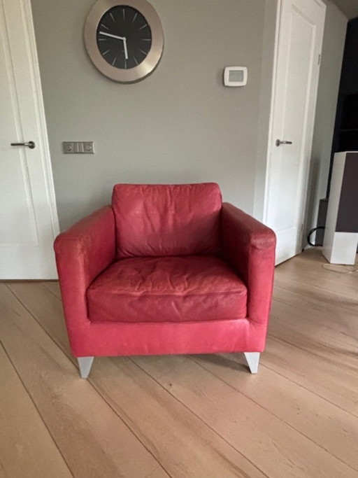 Fauteuils Machalke & Machalke (2) en cuir rouge