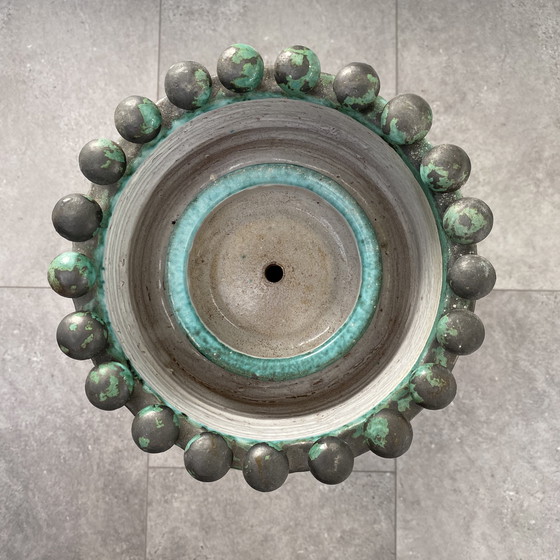 Image 1 of Paire unique de vases de sol en céramique faits à la main - style lave grasse - vers 1960/70