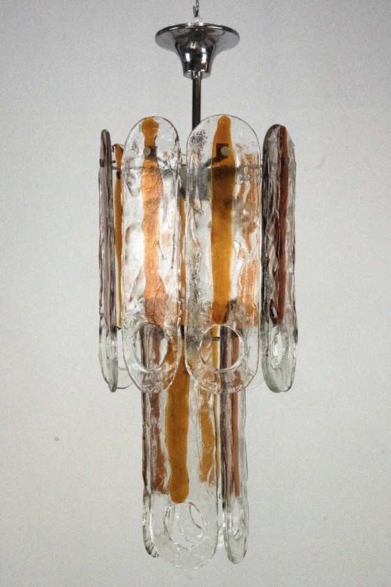 Image 1 of Italian Vintage Murano glass chandelier by Mazzega, model Occhio. Italy 1970s