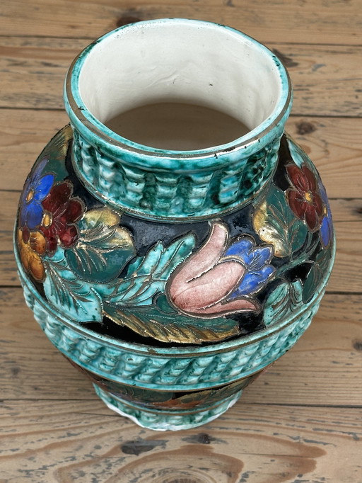 Vase Boule en Céramique de Monaco - Vintage 70’s - Signé- H 23 cm