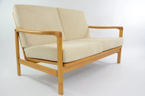 Image 1 of Cream corduroy BZ sofa bed
