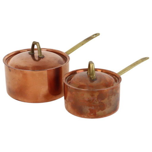 Set van 2 koperen steelpannen Paul Revere Limited Edition – keukenaccessoires, Copper