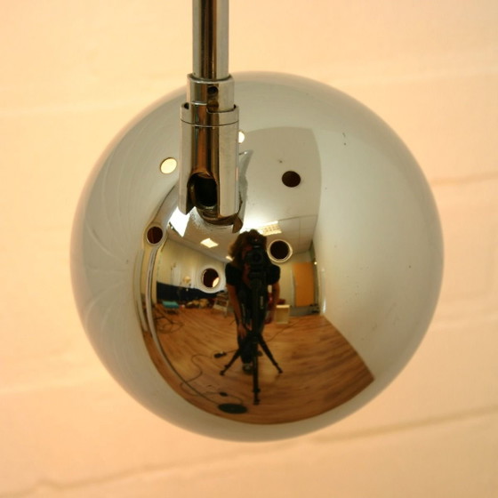 Image 1 of Vintage Nederlandse Chromen Boogvloerlamp | Minimalistisch Design | Jaren 60