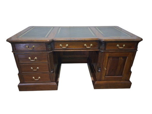 Klassischer englischer Schreibtisch, Schreibtisch mit Ledereinlage – bureau, Leather, Wood (photo 2 of 5)