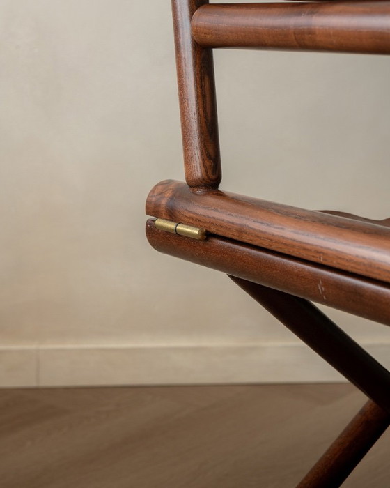 Italian Modern Director’s Chair in Wood & Leather, 1980s, Side chairs, Brown (photo 7 of 17)