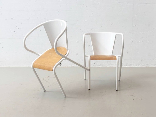 Due poltrone di Goncalo Rodrigues Dos Santos per Arcalo, anni '50 – eetkamerstoelen, Wood, Metal