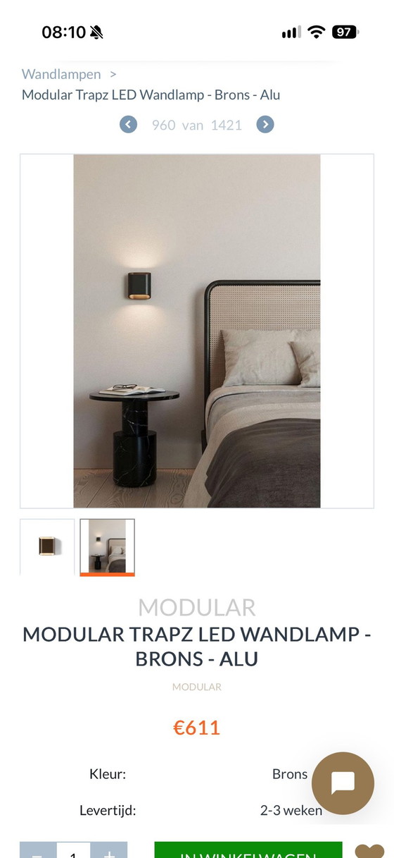 Aplique de pared exclusivo Modular Lighting Instruments Duell (1 pieza) – Aluminio (photo 5 of 5)