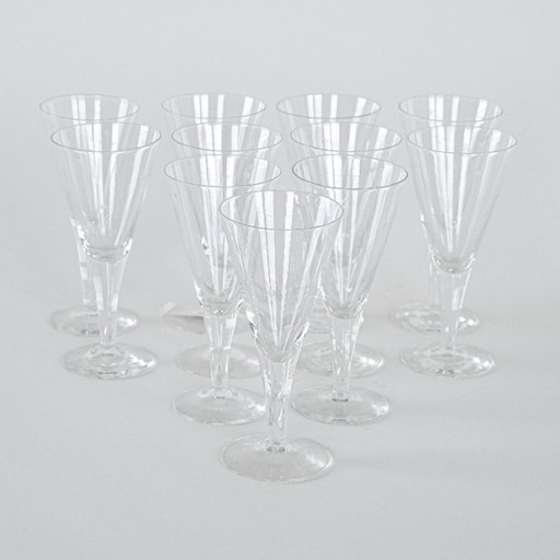 Set of crystal glasses, Danish design, 1970s, manufacturer: Denmark