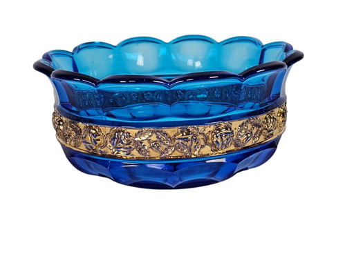 Brockwitz Glass Factory - modello Arianna - Art Déco - Germania - vetro pressato - foglia d'oro - 1929