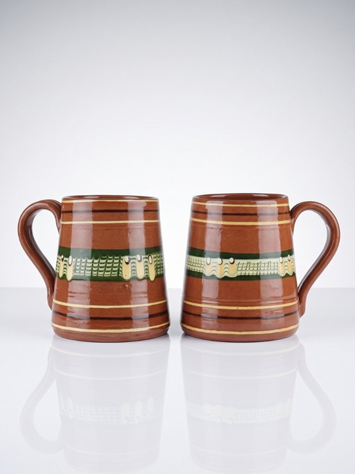 Par de Jarras Vintage de Cerámica Troyana, Artesanía Búlgara Años 60-70 – glazen karaffen, Ceramic