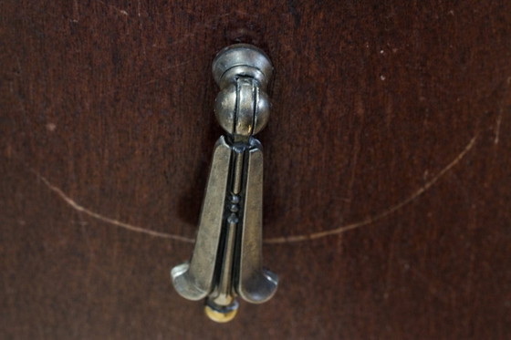 Image 1 of Tavolino laterale laccato vintage con piano in vetro