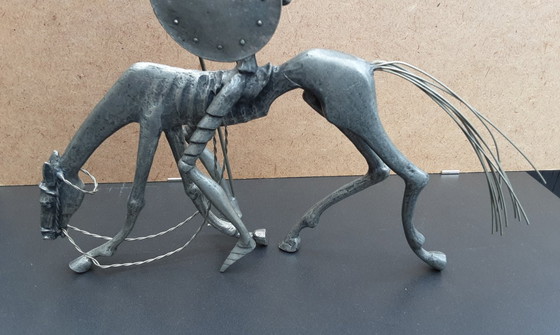 Image 1 of Sculpture Michel Laude, Don Quichotte en étain, 1970, Artebouc