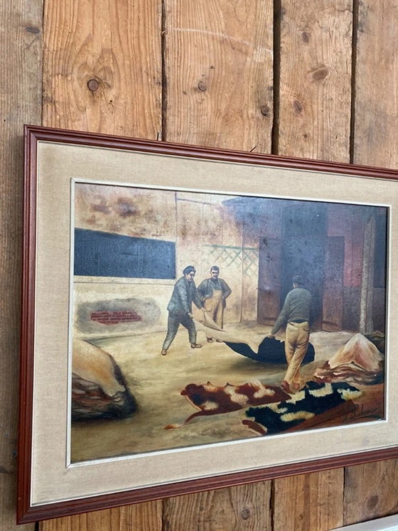 Dipinto Olio Su Tela - "La Conceria" G. Barbero – Cornici, Wood (photo 3 of 5)