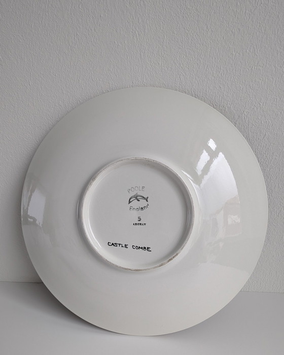Image 1 of Vintage Poole Pottery 'Aegean' Wandbord – Castle Combe – Ø 35 cm