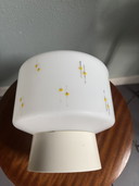 Lampada da soffitto vintage in vetro satinato con stampa retrò