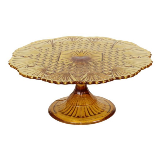 Image 1 of Présentoir à gâteaux vintage Art Déco en ambre