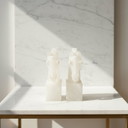 Serre-livres vintage en onyx blanc, tête de cheval