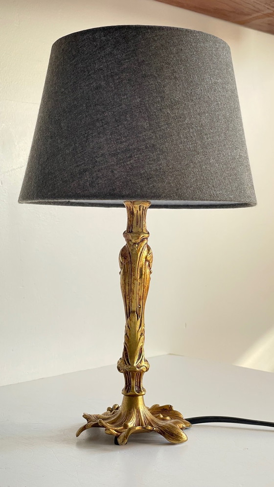 Image 1 of Vintage Bronze Lampe Mit Gold Patina