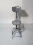 vintage métal industrie Whale Tail chaise pivotante chaise outil grise