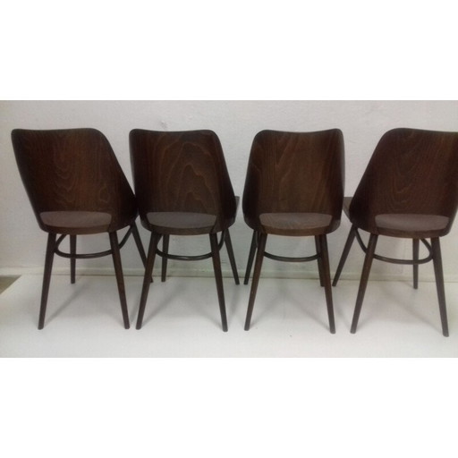 Set di 4 sedie vintage per Thonet in faggio, anni '60