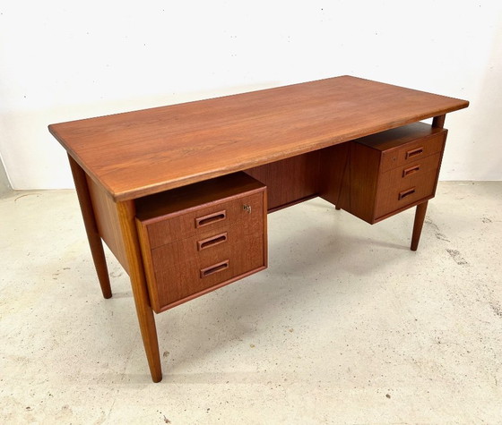 Image 1 of Danish Midcentury 'Floating-Top' Desk, 1960s.
