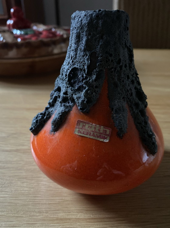 Roth Keramik Fat Lava Vaas Jaren 60 Design, Vazen, Keramiek, Zwart (foto 7 van 7)