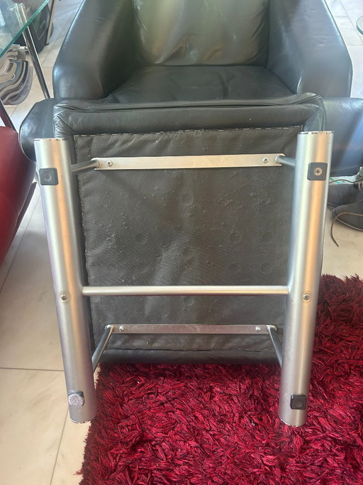 Pouf Rolf Benz 6500 in pelle nera – draaistoelen, rvs, Leather (photo 2 of 5)