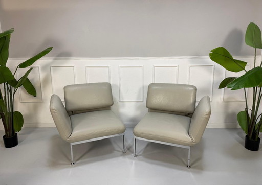 Brühl Roro Small Designer Leder Grau Sofa Hocker Schlafsofa Couch