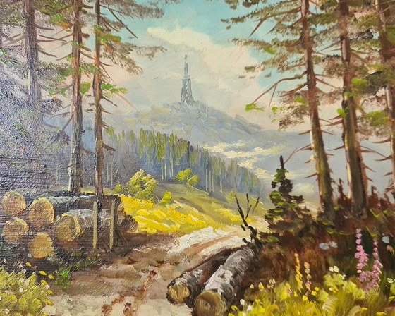 Image 1 of Landelijk bloemrijk schilderij van de impressionistische schilder Prof. August A. Wendehals.