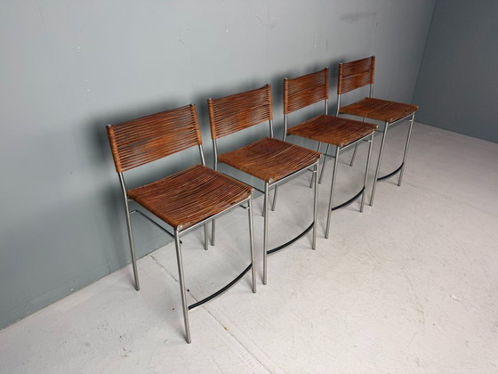 Image 1 of Tito Agnoli – Ensemble de quatre tabourets de bar « Miss B », Italie, 1997